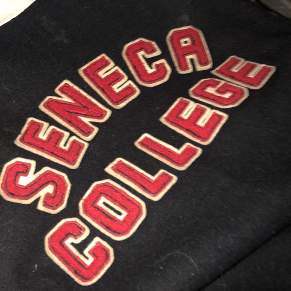 Vintage Seneca College Wool Leather Varsity Jacket - Picture 5 of 5